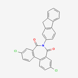 molecular formula C27H15Cl2NO2 B13138105 3,9-Dichloro-6-(9h-fluoren-2-yl)-5h-dibenzo[c,e]azepine-5,7(6h)-dione CAS No. 25698-59-3