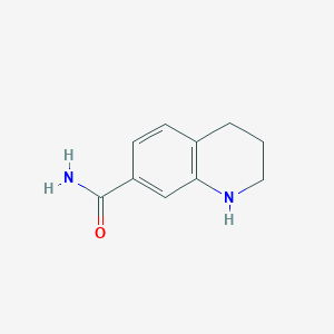 molecular formula C10H12N2O B13138260 1,2,3,4-Tetrahydroquinoline-7-carboxamide CAS No. 1391210-56-2