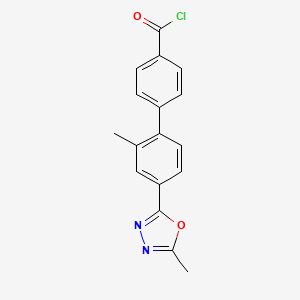 4-[2-Methyl-4-(5-methyl-1,3,4-oxadiazol-2-yl)phenyl]benzoyl chloride