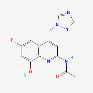 N-(4-((1H-1,2,4-Triazol-1-yl)methyl)-6-fluoro-8-hydroxyquinolin-2-yl)acetamide