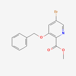 molecular formula C14H12BrNO3 B13138514 Methyl 3-(benzyloxy)-5-bromopicolinate 