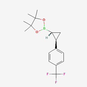 4,4,5,5-tetramethyl-2-((1R,2R)-2-(4-(trifluoromethyl)phenyl)cyclopropyl)-1,3,2-dioxaborolane