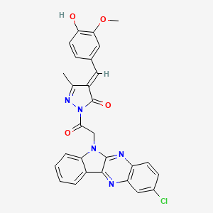 3H-Pyrazol-3-one, 2,4-dihydro-2-((2-chloro-6H-indolo(2,3-b)quinoxalin-6-yl)acetyl)-4-((4-hydroxy-3-methoxyphenyl)methylene)-5-methyl-