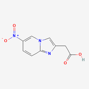 molecular formula C9H7N3O4 B1313876 2-(6-硝基咪唑并[1,2-a]吡啶-2-基)乙酸 CAS No. 59128-18-6