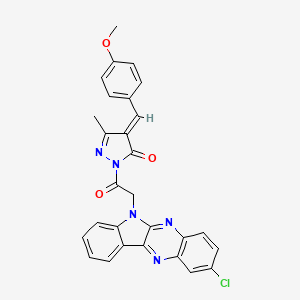 3H-Pyrazol-3-one, 2,4-dihydro-2-((2-chloro-6H-indolo(2,3-b)quinoxalin-6-yl)acetyl)-4-((4-methoxyphenyl)methylene)-5-methyl-