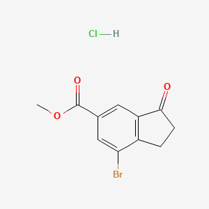 Methyl 7-bromo-3-oxo-1,2-dihydroindene-5-carboxylate;hydrochloride