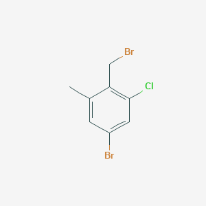 molecular formula C8H7Br2Cl B13138895 5-Bromo-2-(bromomethyl)-1-chloro-3-methylbenzene 