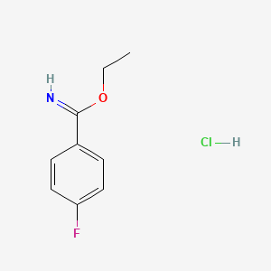 molecular formula C9H11ClFNO B1313901 4-氟苯并咪唑酸乙酯盐酸盐 CAS No. 4278-01-7