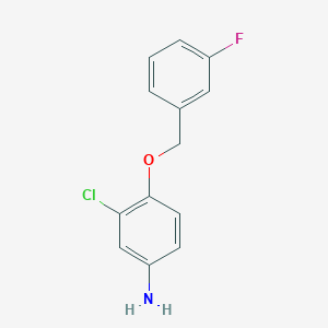 molecular formula C13H11ClFNO B131394 3-氯-4-(3-氟苄氧基)苯胺 CAS No. 202197-26-0