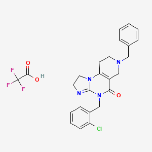 11-Benzyl-7-[(2-chlorophenyl)methyl]-2,5,7,11-tetrazatricyclo[7.4.0.02,6]trideca-1(9),5-dien-8-one;2,2,2-trifluoroacetic acid