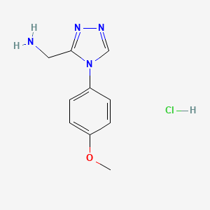 molecular formula C10H13ClN4O B13139957 [4-(4-methoxyphenyl)-1,2,4-triazol-3-yl]methanamine;hydrochloride 