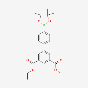 molecular formula C24H29BO6 B13140103 Diethyl 4'-(4,4,5,5-tetramethyl-1,3,2-dioxaborolan-2-yl)-[1,1'-biphenyl]-3,5-dicarboxylate 