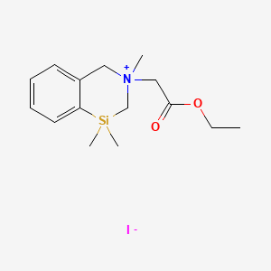 1,2,3,4-Tetrahydro-3-(2-ethoxy-2-oxoethyl)-1,1,3-trimethyl-3,1-benzazasilinium iodide