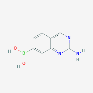 molecular formula C8H8BN3O2 B13140242 (2-Aminoquinazolin-7-yl)boronicacid 