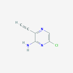 molecular formula C6H4ClN3 B13140370 6-Chloro-3-ethynylpyrazin-2-amine 