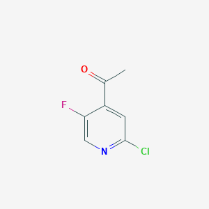 molecular formula C7H5ClFNO B13140493 1-(2-Chloro-5-fluoropyridin-4-YL)ethanone 