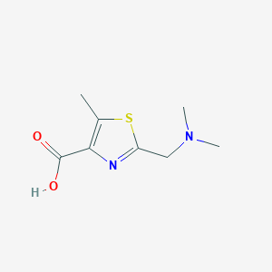 molecular formula C8H12N2O2S B13140494 2-((Dimethylamino)methyl)-5-methylthiazole-4-carboxylicacid 