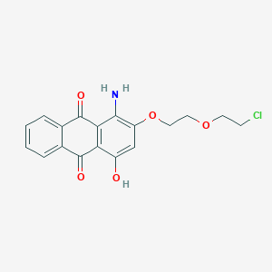 molecular formula C18H16ClNO5 B13140507 1-Amino-2-(2-(2-chloroethoxy)ethoxy)-4-hydroxyanthracene-9,10-dione CAS No. 91270-39-2