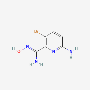 molecular formula C6H7BrN4O B13140534 6-Amino-3-bromo-N-hydroxypicolinimidamide 