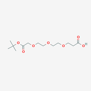 molecular formula C13H24O7 B13140632 2,2-Dimethyl-4-oxo-3,6,9,12-tetraoxapentadecan-15-oic acid 