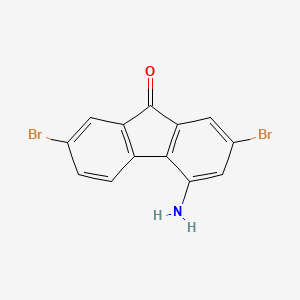 molecular formula C13H7Br2NO B13140746 4-Amino-2,7-dibromo-9h-fluoren-9-one CAS No. 1785-11-1