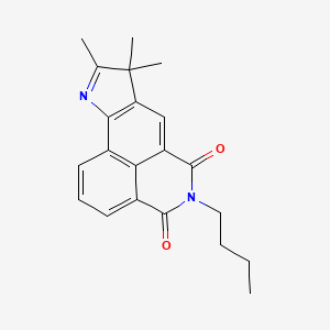 molecular formula C21H22N2O2 B13140754 5-Butyl-8,8,9-trimethylbenzo[de]pyrrolo[2,3-g]isoquinoline-4,6(5H,8H)-dione 