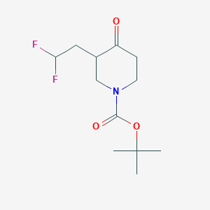 molecular formula C12H19F2NO3 B13140769 tert-Butyl 3-(2,2-difluoroethyl)-4-oxopiperidine-1-carboxylate 