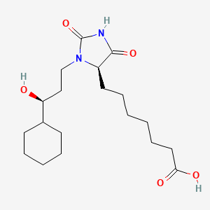 (S-(R*,S*))-3-(3-Cyclohexyl-3-hydroxypropyl)-2,5-dioxoimidazolidine-4-heptanoic acid