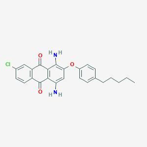 molecular formula C25H23ClN2O3 B13141037 1,4-Diamino-7-chloro-2-(4-pentylphenoxy)anthracene-9,10-dione CAS No. 88605-33-8