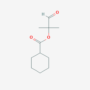 molecular formula C11H18O3 B13141045 2-Methyl-1-oxopropan-2-yl cyclohexanecarboxylate 