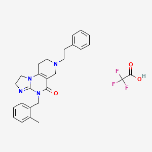 7-[(2-Methylphenyl)methyl]-11-(2-phenylethyl)-2,5,7,11-tetrazatricyclo[7.4.0.02,6]trideca-1(9),5-dien-8-one;2,2,2-trifluoroacetic acid