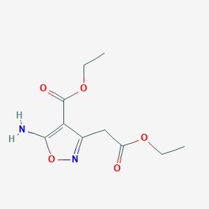 molecular formula C10H14N2O5 B1314176 Ethyl 5-amino-3-(2-ethoxy-2-oxoethyl)isoxazole-4-carboxylate CAS No. 82754-70-9