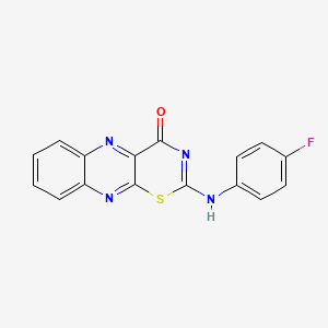 4H-1,3-Thiazino(5,6-b)quinoxalin-4-one, 2-((4-fluorophenyl)amino)-