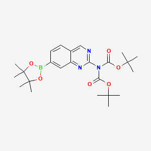 tert-butyl N-[(2-methylpropan-2-yl)oxycarbonyl]-N-[7-(4,4,5,5-tetramethyl-1,3,2-dioxaborolan-2-yl)quinazolin-2-yl]carbamate