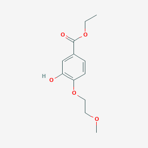 molecular formula C12H16O5 B13142020 Ethyl 3-hydroxy-4-(2-methoxyethoxy)benzoate 