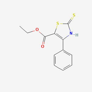 molecular formula C12H11NO2S2 B1314229 2-巯基-4-苯基-1,3-噻唑-5-羧酸乙酯 CAS No. 99822-81-8