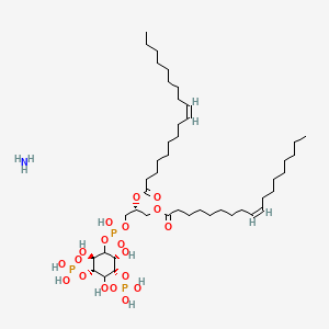 molecular formula C45H88NO19P3 B13142680 azane;[(2R)-3-[hydroxy-[(2R,3S,5R,6R)-2,4,6-trihydroxy-3,5-diphosphonooxycyclohexyl]oxyphosphoryl]oxy-2-[(Z)-octadec-9-enoyl]oxypropyl] (Z)-octadec-9-enoate 