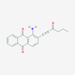 molecular formula C20H15NO3 B13142751 1-Amino-2-(3-oxohex-1-yn-1-yl)anthracene-9,10-dione CAS No. 159971-58-1