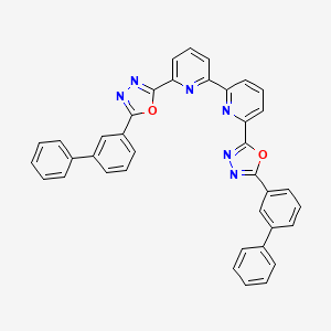 molecular formula C38H24N6O2 B13142805 6,6'-BIs(5-([1,1'-biphenyl]-3-yl)-1,3,4-oxadiazol-2-yl)-2,2'-bipyridine 