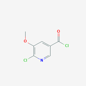 molecular formula C7H5Cl2NO2 B13142812 6-Chloro-5-methoxynicotinoylchloride 