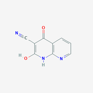 molecular formula C9H5N3O2 B131433 2-hydroxy-4-oxo-1H-1,8-naphthyridine-3-carbonitrile CAS No. 153457-29-5