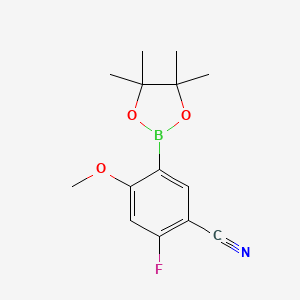 2-Fluoro-4-methoxy-5-(4,4,5,5-tetramethyl-1,3,2-dioxaborolan-2-yl)benzonitrile