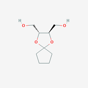 molecular formula C9H16O4 B13143673 (2R,3R)-(3-Hydroxymethyl-1,4-dioxa-spiro[4.4]non-2-yl)-methanol 