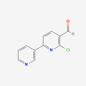 molecular formula C11H7ClN2O B13143684 6-Chloro-[2,3'-bipyridine]-5-carbaldehyde CAS No. 1227599-66-7