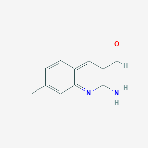 molecular formula C11H10N2O B13143703 2-Amino-7-methylquinoline-3-carbaldehyde CAS No. 82736-26-3