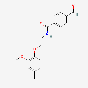 molecular formula C18H19NO4 B13143947 4-Formyl-N-(2-(2-methoxy-4-methylphenoxy)ethyl)benzamide 