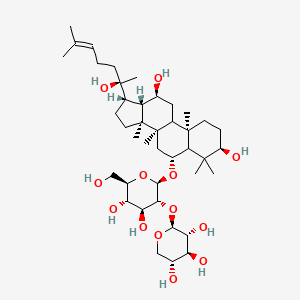 molecular formula C41H70O13 B13144084 (2S,3R,4S,5R)-2-[(2R,3R,4S,5S,6R)-2-[[(3R,6R,8R,10R,12S,13S,14S,17S)-3,12-dihydroxy-17-[(2R)-2-hydroxy-6-methylhept-5-en-2-yl]-4,4,8,10,14-pentamethyl-2,3,5,6,7,9,11,12,13,15,16,17-dodecahydro-1H-cyclopenta[a]phenanthren-6-yl]oxy]-4,5-dihydroxy-6-(hydroxymethyl)oxan-3-yl]oxyoxane-3,4,5-triol 