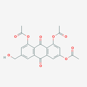 molecular formula C21H16O9 B13144088 6-(Hydroxymethyl)-9,10-dioxo-9,10-dihydroanthracene-1,3,8-triyl triacetate CAS No. 195454-66-1