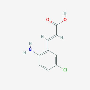 molecular formula C9H8ClNO2 B13144116 (E)-3-(2-Amino-5-chlorophenyl)acrylic acid 