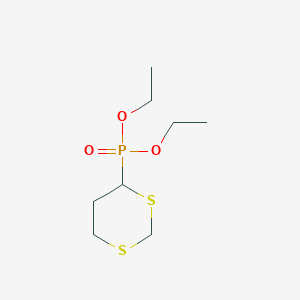 molecular formula C8H17O3PS2 B13144269 Phosphonicacid,P-1,3-dithian-2-yl-,diethylester 